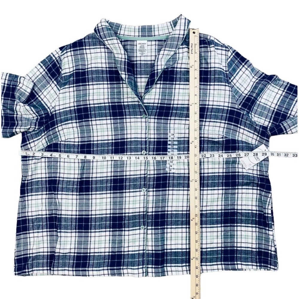 Jockey Pajama Top Womens 3X Winter Dawn Long Sleeve Button Down Soft Flannel Top - Picture 6 of 9